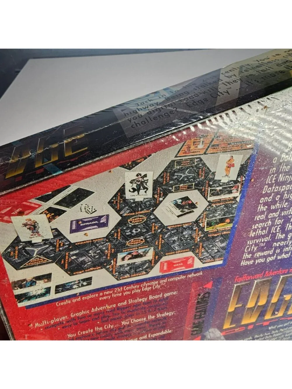 Edge City Board Game 1994 Vintage Cyberpunk Adventure Strategy SEALED